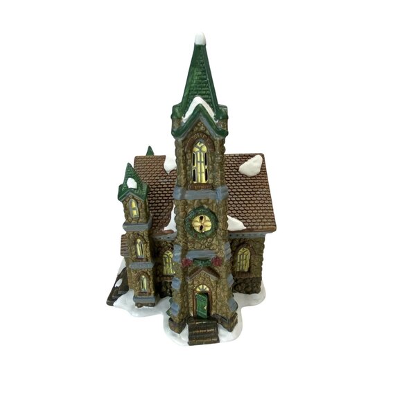 Santas Workbench Victorian Stoneybridge Church Lighted Christmas Village NEW - Picture 6 of 8